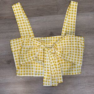 Zara yellow gangnam cropped tank